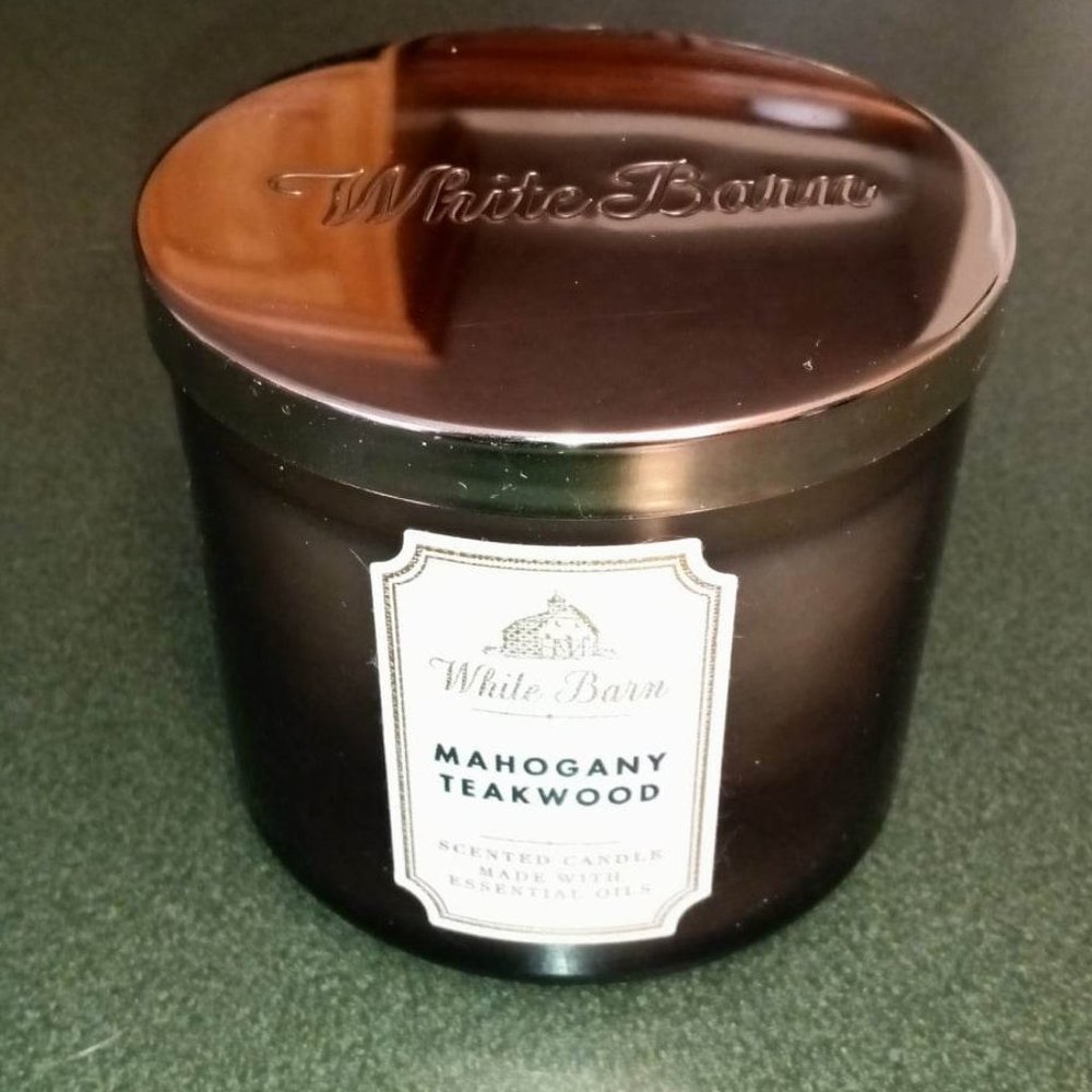 B&BW White Barn 3 Wick Candle ~ Mahogany Teakwood